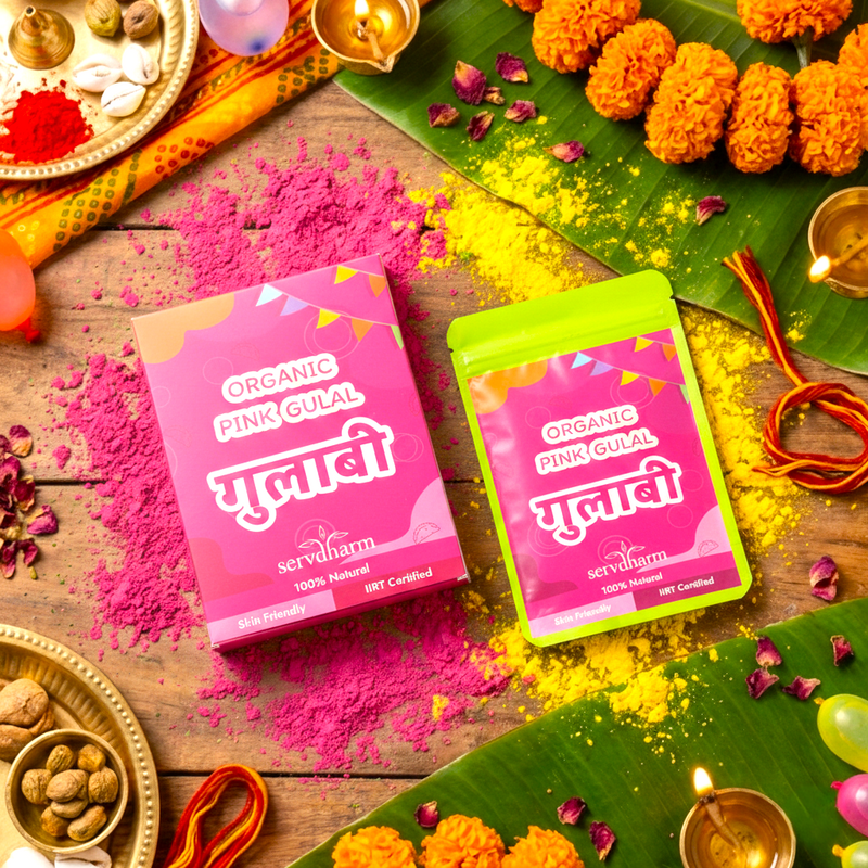 Natural Herbal Pink Gulal 100 g Gift Pack – ServDharm