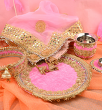 Pink Karwa Chauth Thali Set