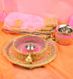 Pink Karwa Chauth Thali Set