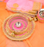 Pink Karwa Chauth Thali Set