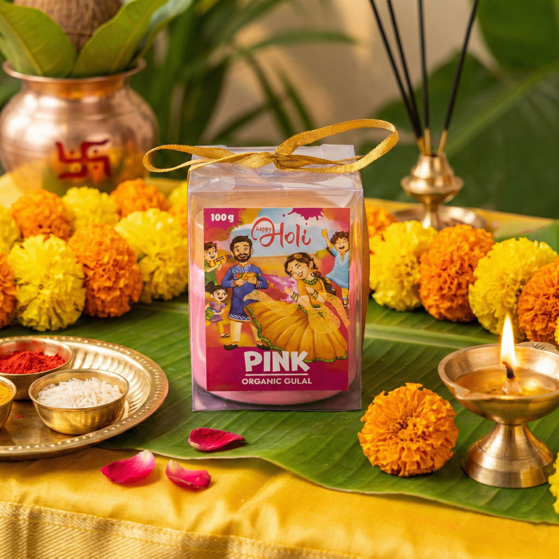 Pink Organic Gulaal 100 g Gifting Pack – ServDharm