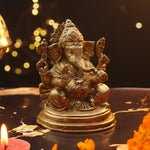 Pure Brass Vignaharta Ganesh Murti | Collector's Item - 4 Inch, 817 Grams