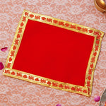 Red Aasan with Swastik Design (9.5 Inch)