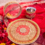 Red Karwa Chauth Thali Set | Luxe Edition | Pack of 3