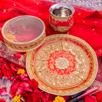 Red Karwa Chauth Thali Set | Luxe Edition | Pack of 3