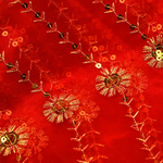 Red and Gold Floral Mata Chunri