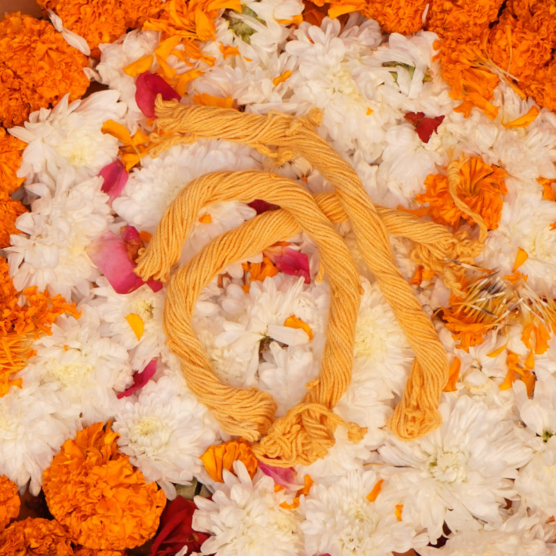 Saffron Janeu | Sacred Threads for Pooja | Cotton Janeu