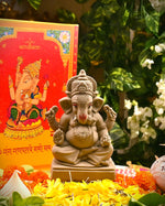 ServDharm 5" Clay Ganesha Idol with Intricate Carvings