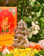 ServDharm 5" Clay Ganesha Idol with Intricate Carvings