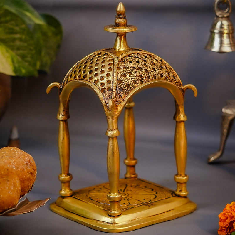 Brass Mandir or Temple (7 Inch), Perfect for Gifting and Pooja Room