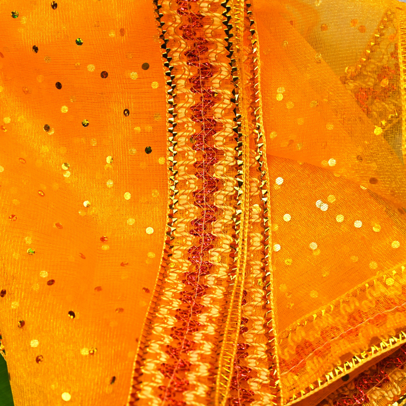 Shimmering Yellow Mata Chunri