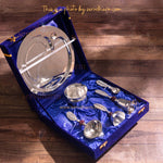 Silver Plated Rudraksha Pooja Thali Set with Gift Box
