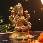 Smiling Mata Lakshmi Pure Brass Idol 6 Inch