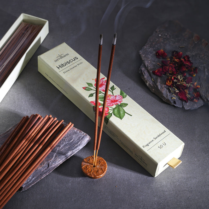 Hibiscus Divine Incense Sticks | Fragrance : Sandalwood | Pack of 50