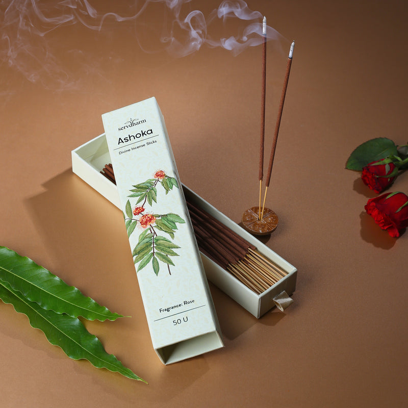 Ashoka Divine Incense Sticks | Fragrance : Rose | Pack of 50