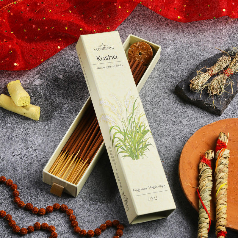 Kusha Divine Incense Sticks | Fragrance : Nagchampa | Pack of 50