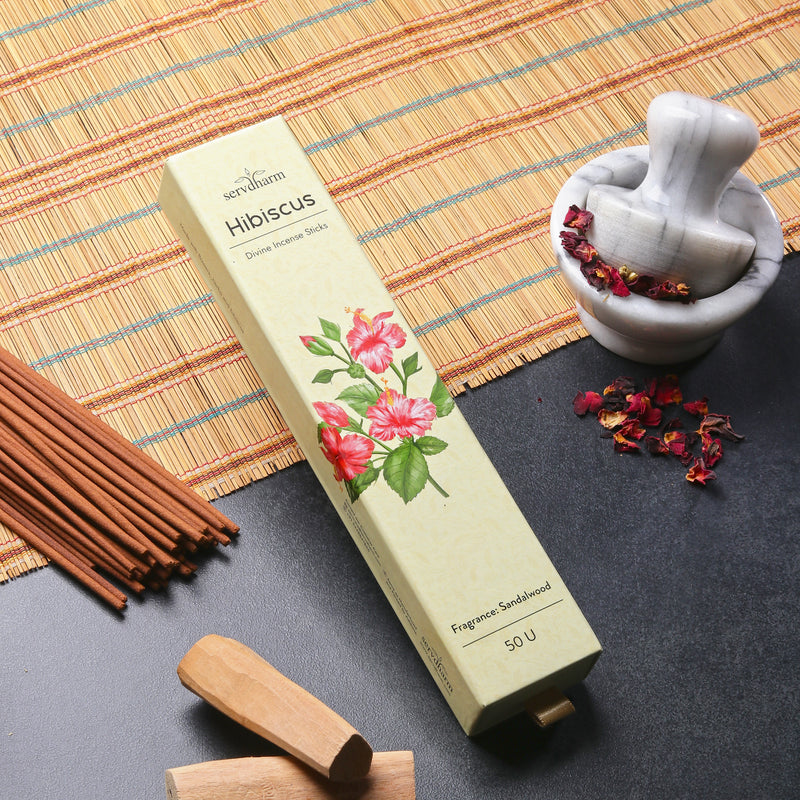 Hibiscus Divine Incense Sticks | Fragrance : Sandalwood | Pack of 50