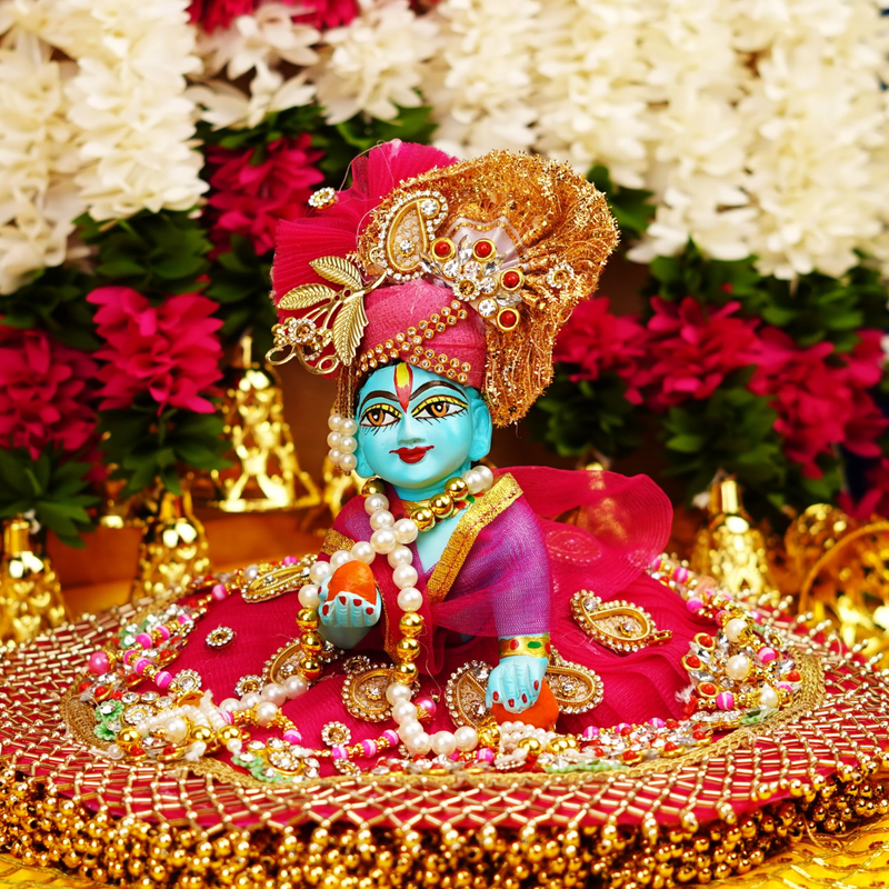 Blue Resin Laddu Gopal Idol 5.5 Inch