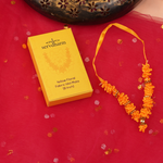 Yellow Floral Fabric Idol Mala 8" | 4g