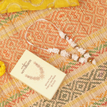White Floral Fabric Idol Mala 8" | 3g