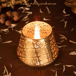 Votive Golden Tealight Holder with Floral Cutouts