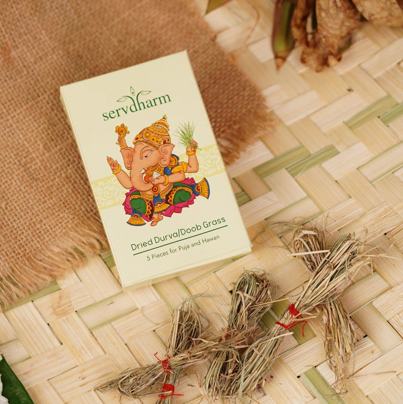 Dried Durva/Doob Grass- 5 pieces for Puja and Havan
