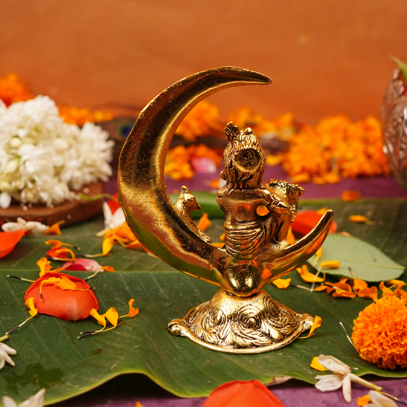 Smiling Krishna and The Moon idol | Janmashtami Gift | Bal Gopal Idol
