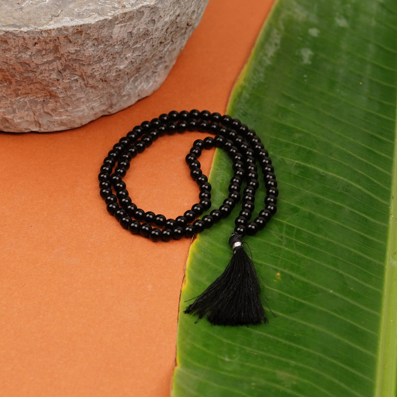 Black Quartz Stone Mala (6 mm) | Powerful Mala for Shanidev Blessings