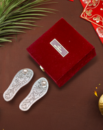 Silver Charan Paduka – Handcrafted Silver Paduka Gift Box for Divine Blessings & Prosperity
