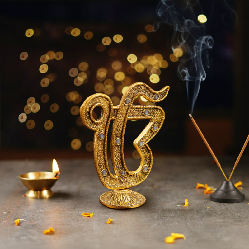 Gold Plated Ek Onkar Showpiece 5.5 Inch