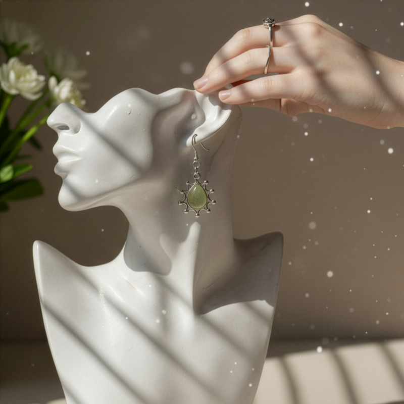 Green Aventurine New Love Crystal Earrings