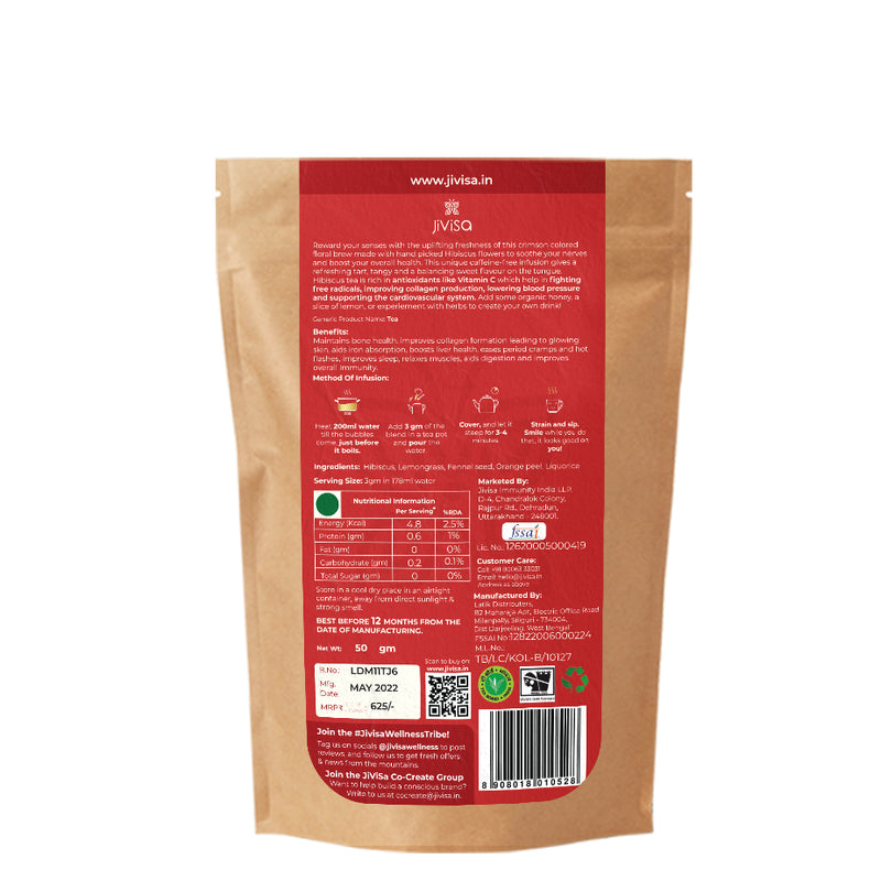 The Hibiscus Blend- Energising Herbal Tea (Tisane)