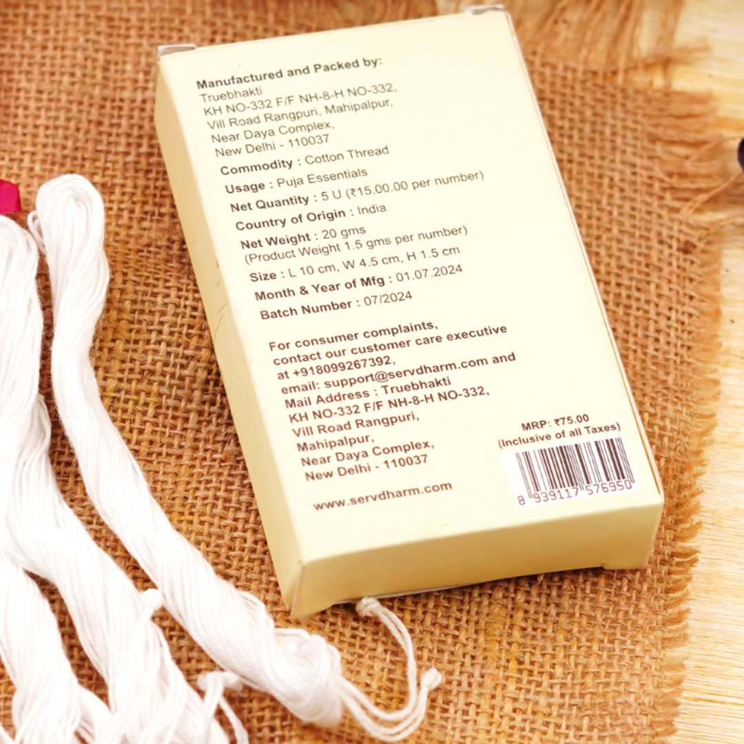 Janjam Thread Janeu Sacred Thread Pack of 5 pcs – ServDharm