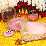 Premium Pink Karwa Chauth Thali Set | Luxury Edition | Pack of 5