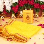 Shimmering Yellow Mata Chunri | Net Fabric Chunri | 43x 20"