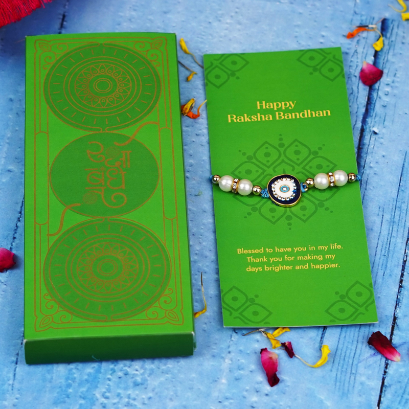 Designer Evil Eye Rakhi with Pearls