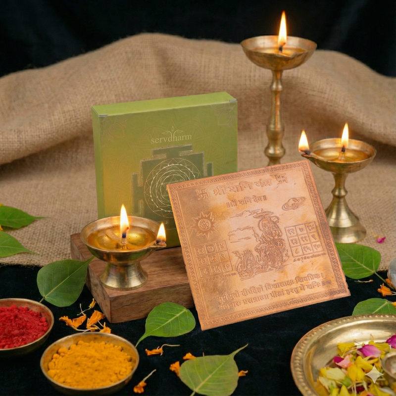 Copper Shri Shani Yantra 4 x 4 inch