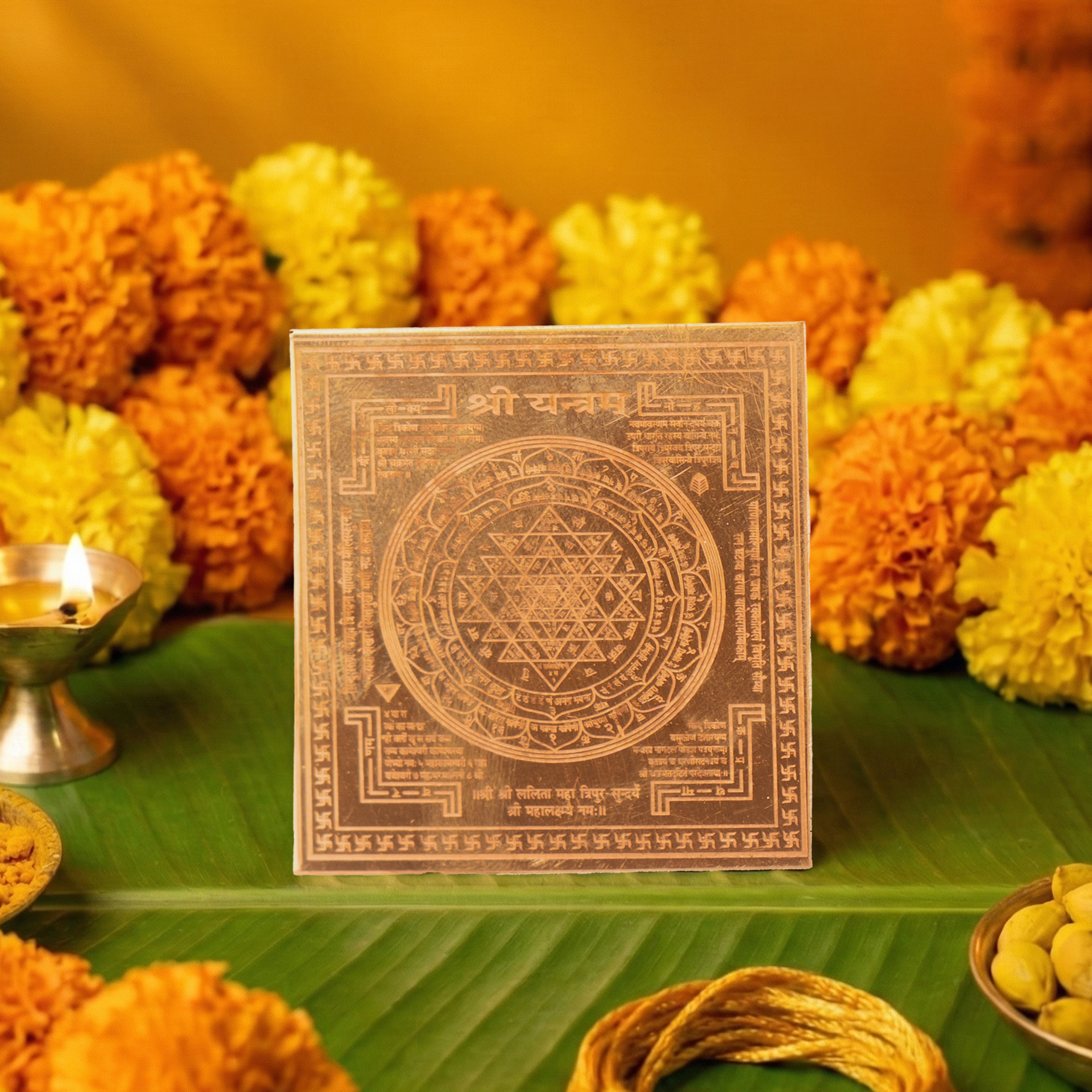 Copper Rahu Yantra Copper Shri Yantra 2 inch | 12 g – ServDharm