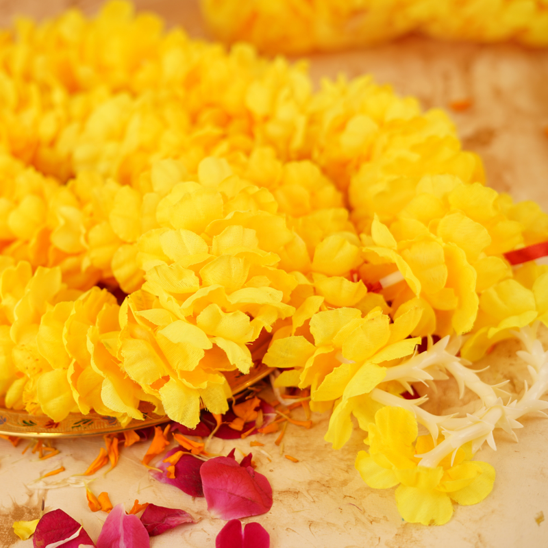 Premium Yellow Floral Garland| Latkan Set of 6 | Length: 4.5 ft | Soft and Superior Finish Entrance Hangings