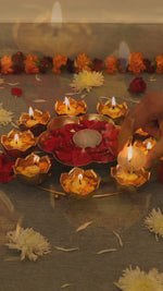 Lotus Urli With 9 Diyas for Home Decor and Pooja ( 11 Inches )