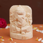 Shwetark Ganpati (4 Inch), Carved Wooden Ganesha Statue for Abundance