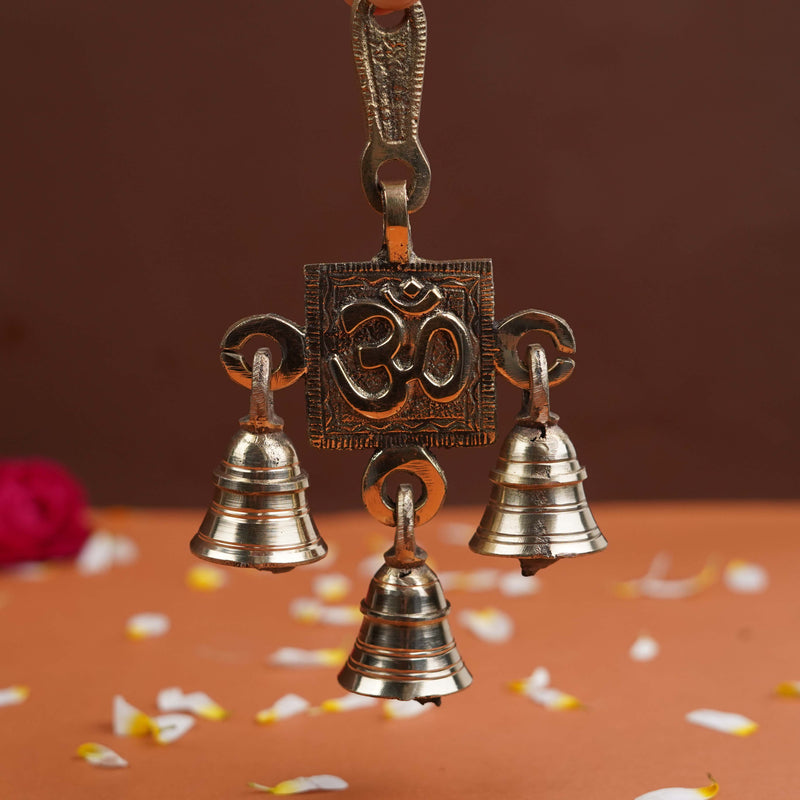 Brass Decorative Wall Hanging Om bell (6 Inch)