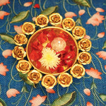 Beautiful Rose Shaped Urli Bowl ( 9 Inches )