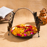 Butterfly Flower Basket with Antique Finish