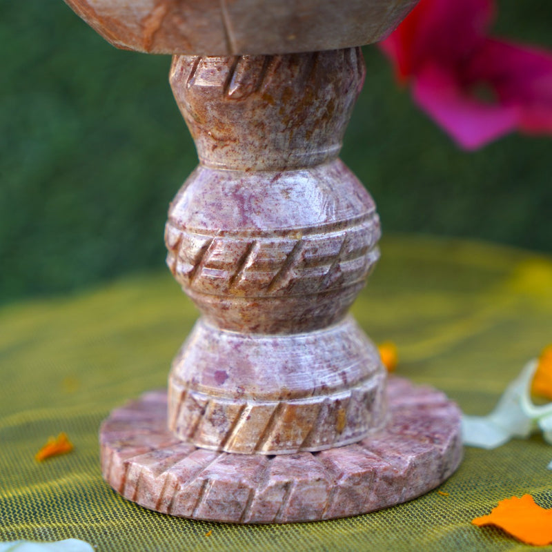 Brown Marble Candle Holder
