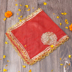 Sherawali Mata Red Flower Design Chunni (20 Inch)