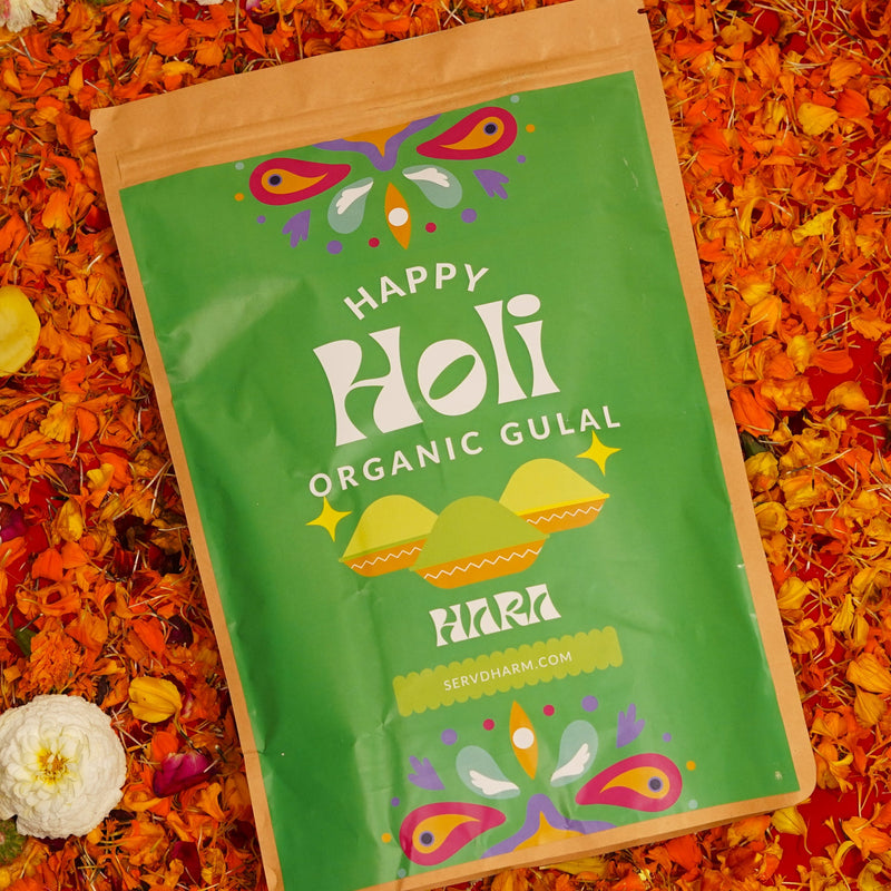 Herbal Gulal - Green (900 grams Pack) | Skin Friendly | Made of Flowers