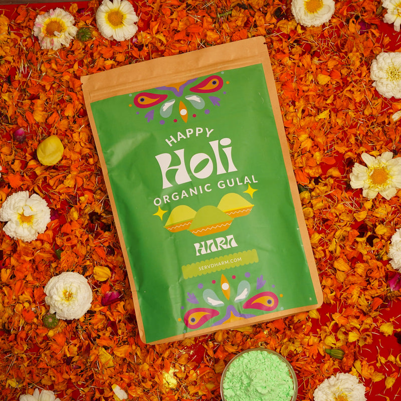 Herbal Gulal - Green (900 grams Pack) | Skin Friendly | Made of Flowers