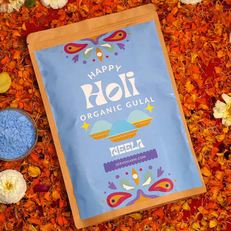 Herbal Gulal - Blue Organic Gulal (900 grams Pack), Skin Friendly | Certified Organic Gulal