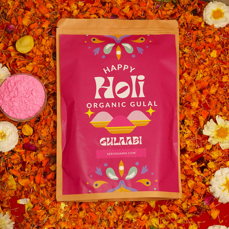 Herbal Gulal - Pink (900 Grams Pack) | Gulaabi Gulal | Gifting Pack of Organic Gulaal | Made of Flowers | Skin Friendly